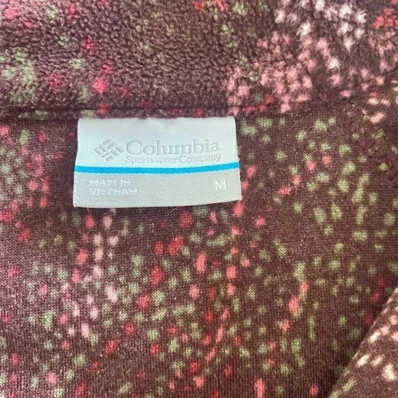 Columbia Arctic Air Burgundy Printed 1/4 Zip Fleece Pullover Medium M - Picture 3 of 7